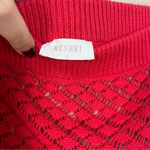 MESHKI GIULIANA KNIT MAXI SKIRT IN POMEGRANATE SIZE SMALL - Picture 11 of 13